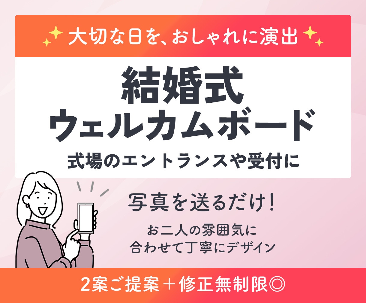 最安！パネル仕上げ！ウェルカムボードを作成します ご提供いただいた写真を基に作成！ポスターも可！サイズ選べます イメージ1