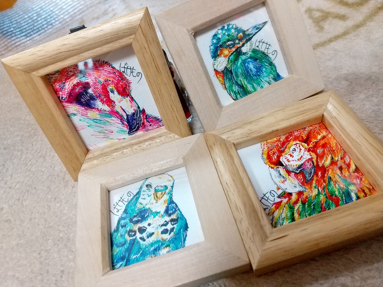 カラーインクで鳥描きます 色とりどりな鳥のイラストをあなたのお手元に発送します イメージ2