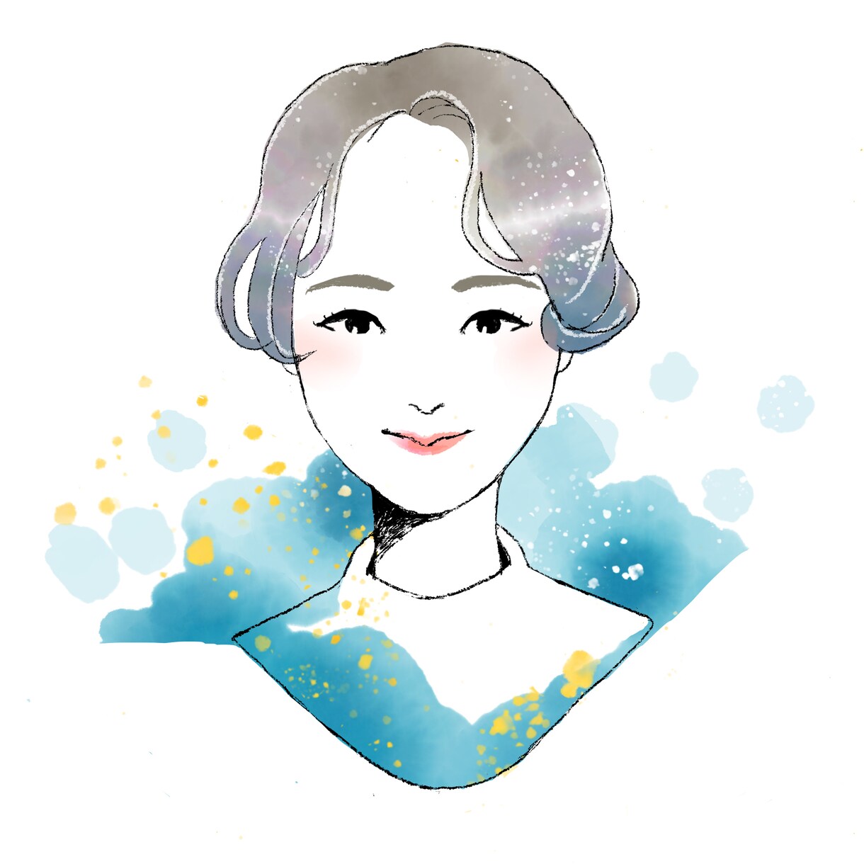水彩風のふんわりおしゃれな似顔絵を描きます ★柔らかい雰囲気だけどSNS上で印象に残る似顔絵アイコン★ イメージ8
