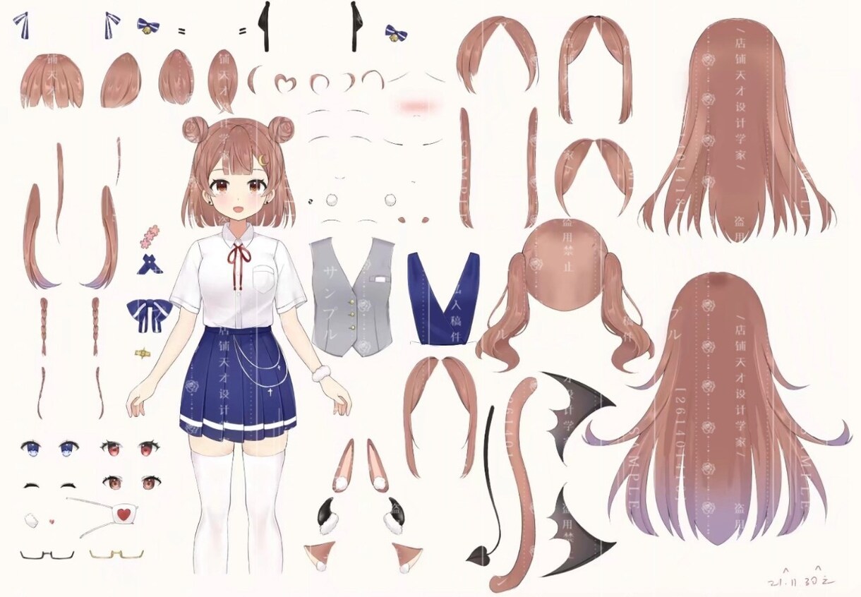 Vtuber向け、Live2Dモデルを制作しまます キャラデザからモデリングまで一括対応！無料修正3回！ イメージ6