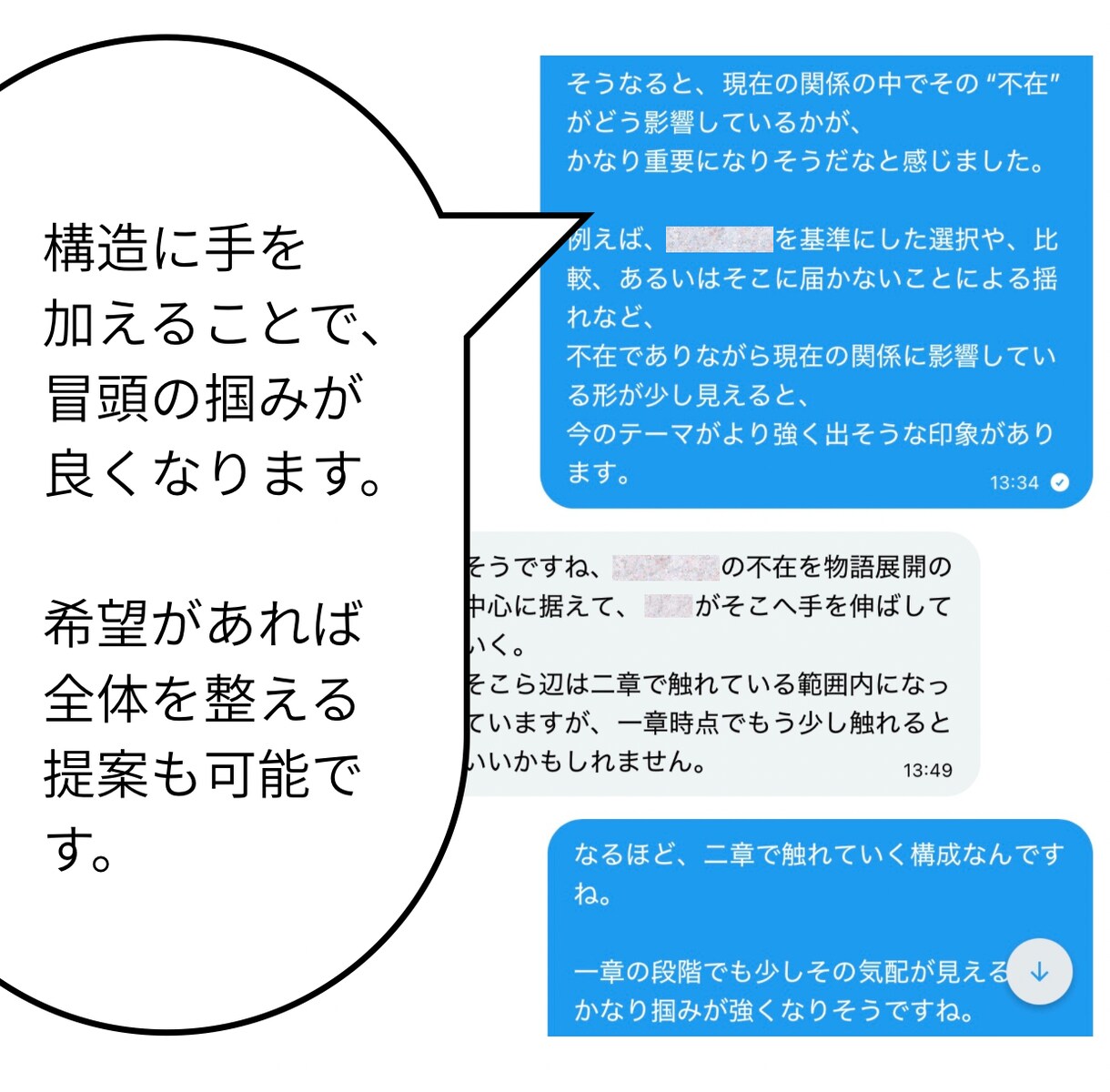 伸びない物語の「病変」を特定します 褒めません。どこで読者が離脱するかを言語化します イメージ3
