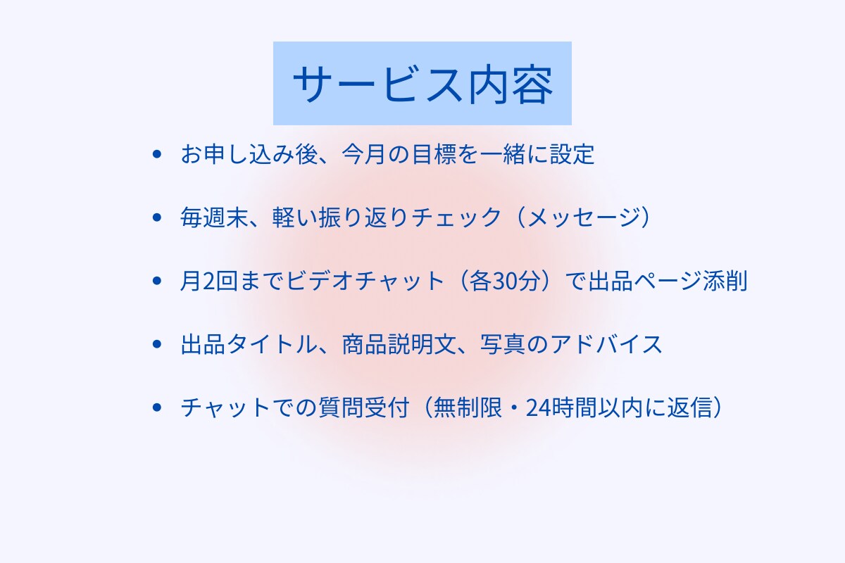 月額プラン　あなたのメルカリ出品をサポートします 月額で続けられるメルカリ添削サポート イメージ3
