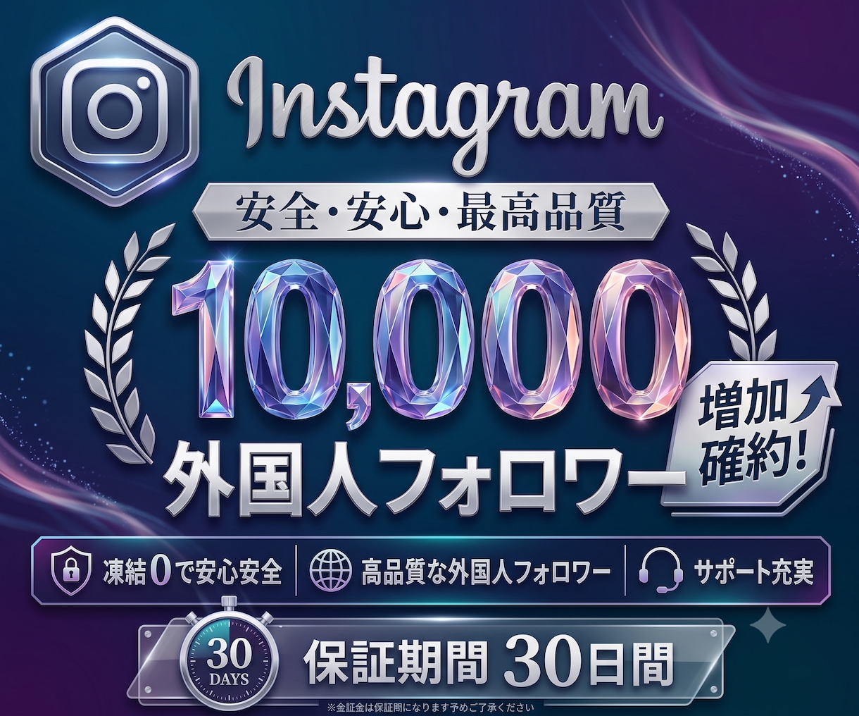 Instagramフォロワー1万人増やします 高品質な外国人フォロワーを国内低価格で提供 イメージ1