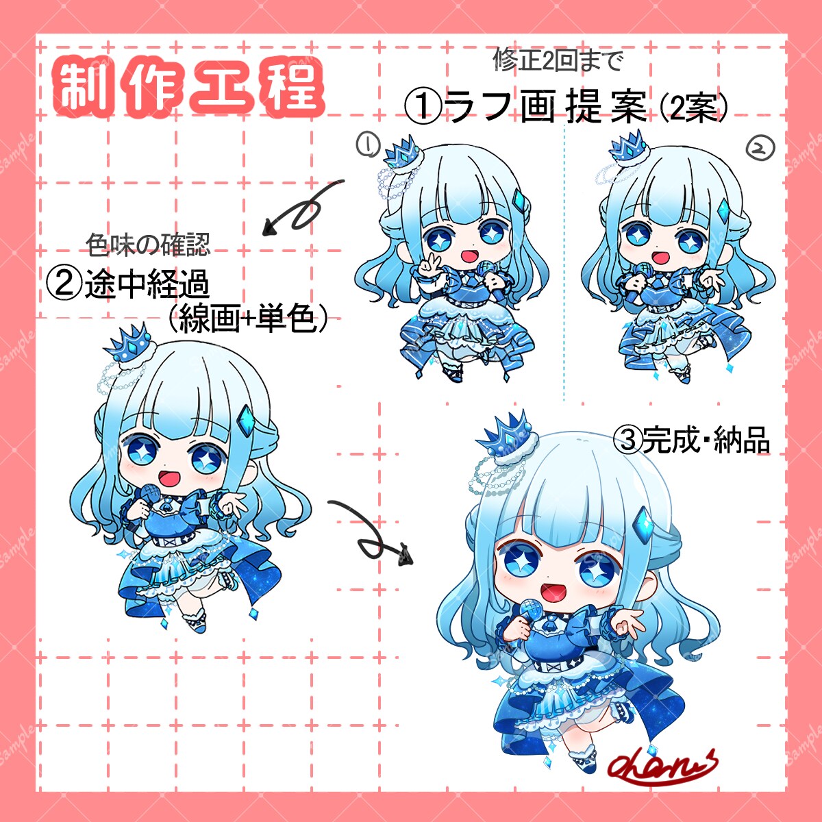 商用利用可☆ミニキャラ描きます 配信・動画・グッズ・スタンプなどに イメージ5