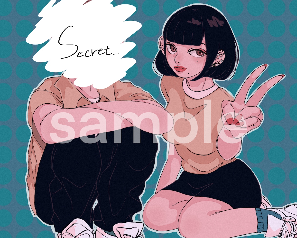 ベタ塗りイラストアイコン作成します 印象的な女の子のイラスト欲しい方是非！ イメージ3