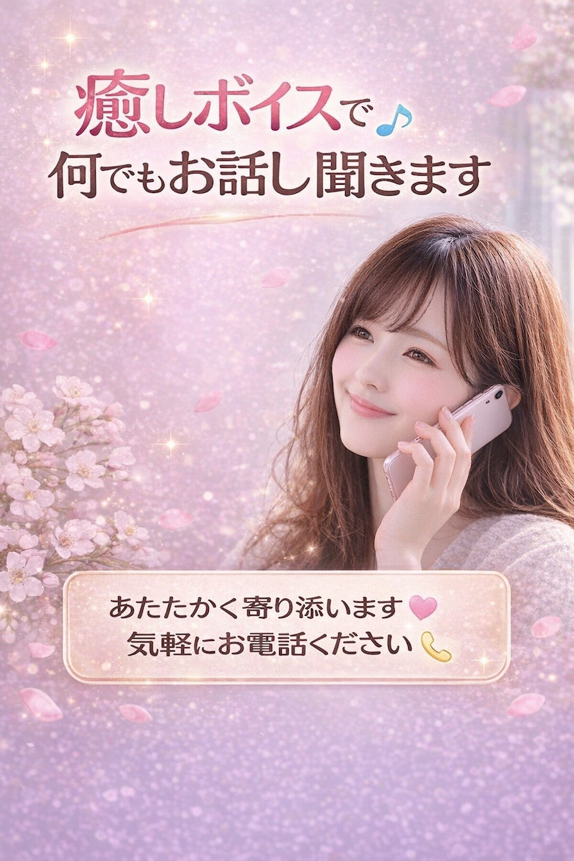癒しボイスで何でもお話し聞きます 寂しい夜も安心してお電話ください イメージ1
