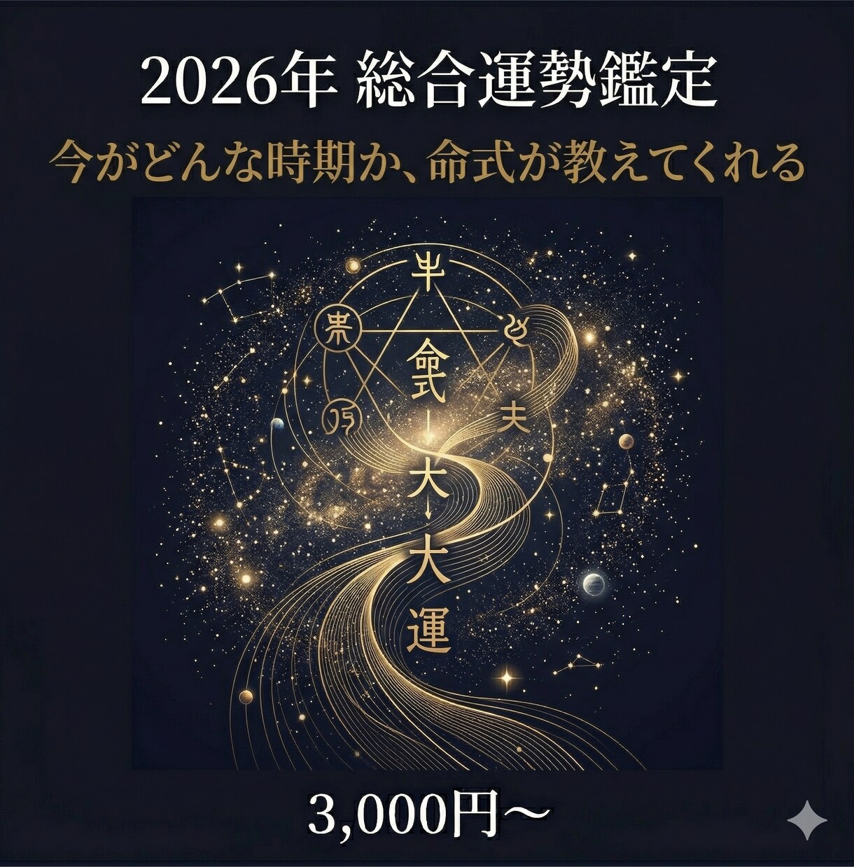 四柱推命で2026年の運勢を総合鑑定します 大運と年運から今のあなたの立ち位置と過ごし方をお伝えします イメージ1