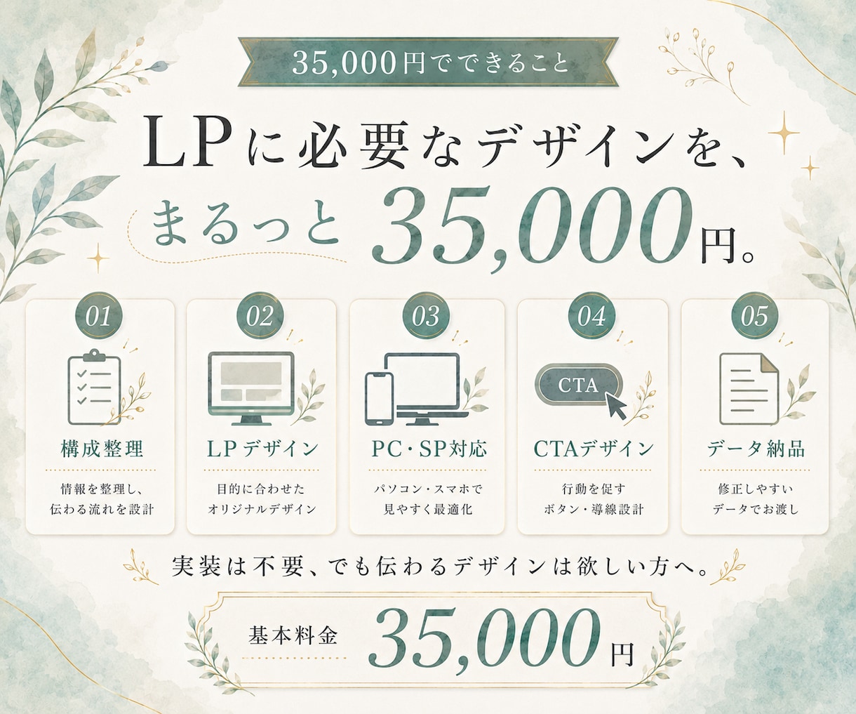 魅力が伝わるLPデザインを制作します 構成整理からPC・SPデザインまで対応 イメージ3