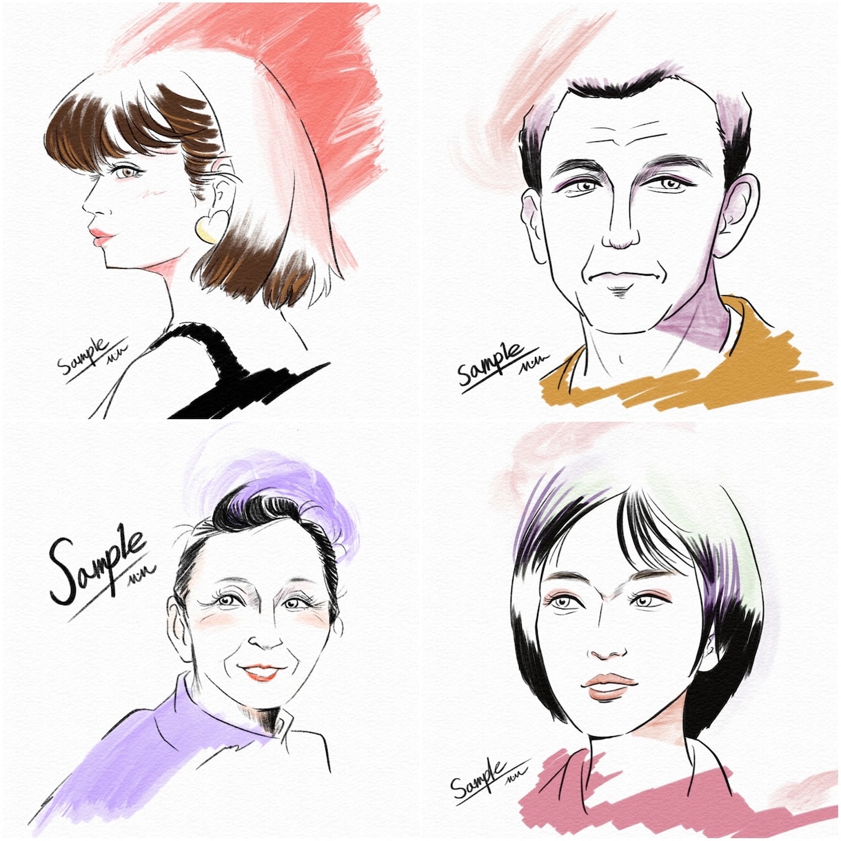 SNS向け！お洒落なファッション似顔絵描きます アイコンをお洒落に飾りたい方にオススメ！ イメージ2