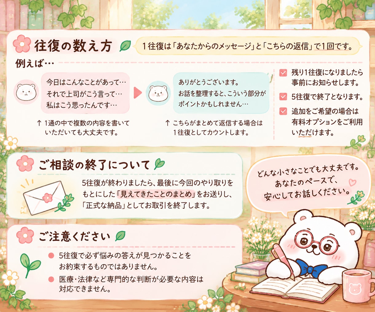 自分でもまとまらない悩みを一緒に整理します 何に悩んでいるのか、話しながら一緒に探しましょう❀ イメージ4