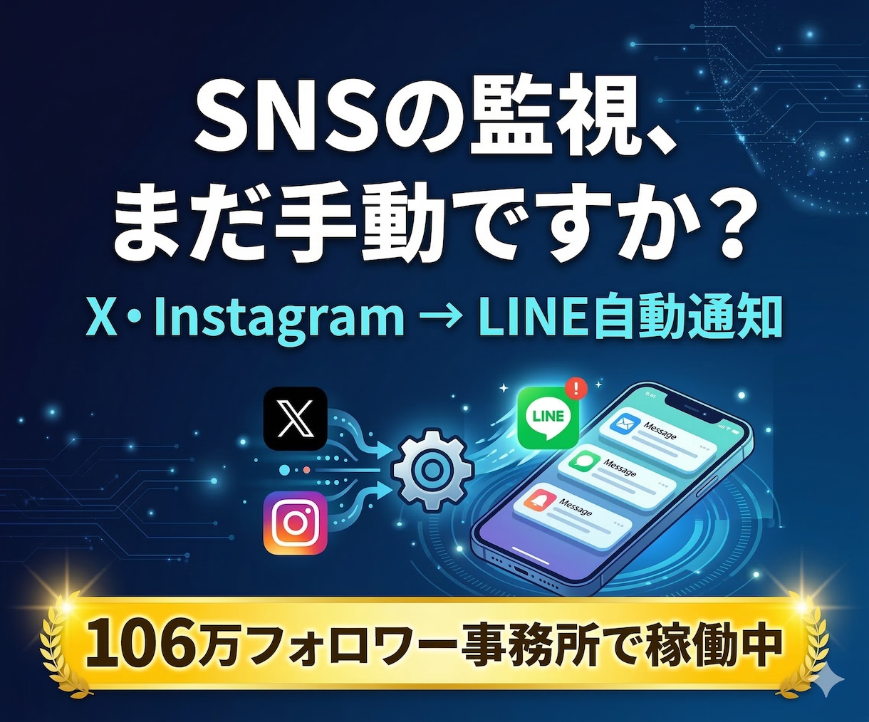 Xの自動監視→LINE通知システム構築します 競合の投稿やトレンドを24時間自動監視→LINEに即通知 イメージ1