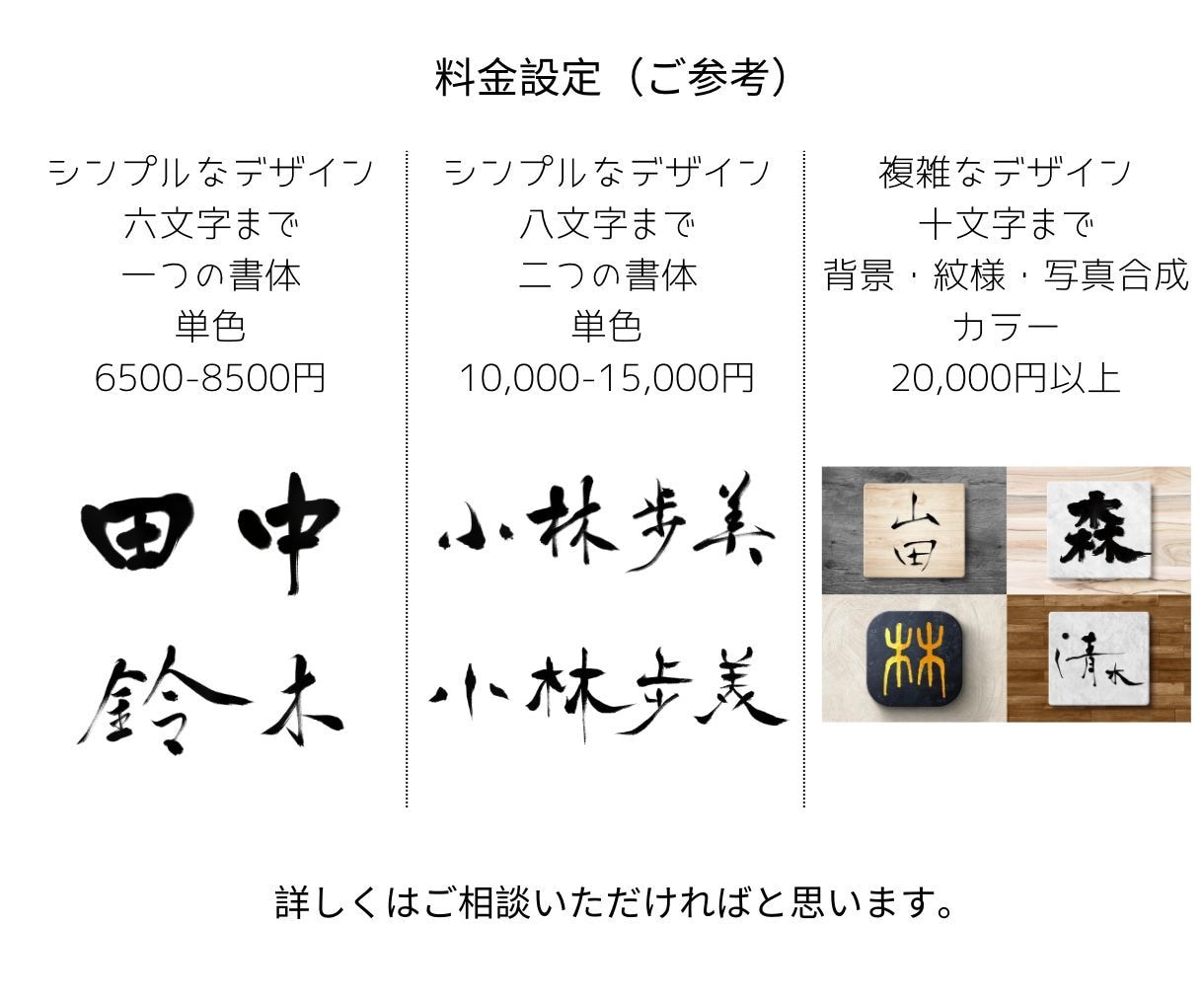 手書きでお名前の筆文字を多様なスタイルで作成します オリジナル創作なので、著作権侵害の恐れがなく幅広くご活用可能 イメージ5