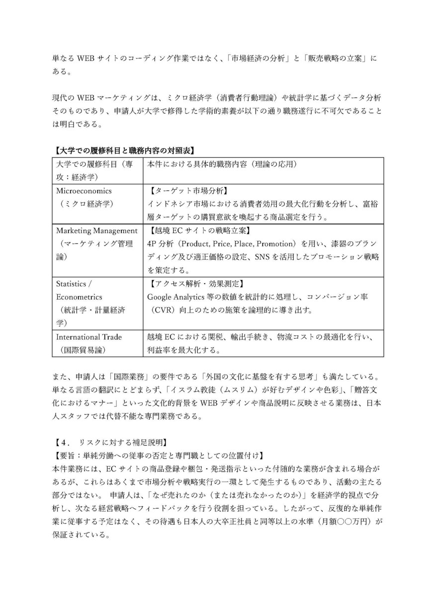 入管提出用の理由書を代行作成しますます プロの法的ロジックで不許可フラグを補強。最新審査基準実務対応 イメージ3