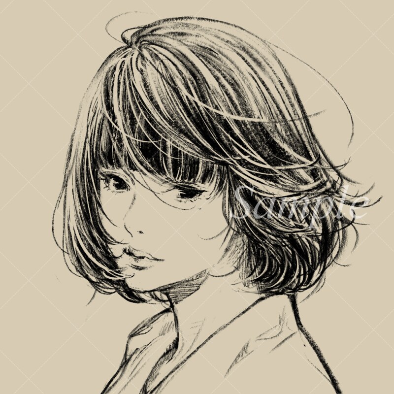 モノクロ人物のシンプルアイコンお描きします ペン画風のサラサラした線の人物アイコンをお求めの方！ イメージ4