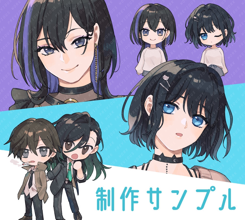 全身～ミニキャラまで対応可　キャライラスト描きます アイコン、立ち絵など　お好きな用途に イメージ8