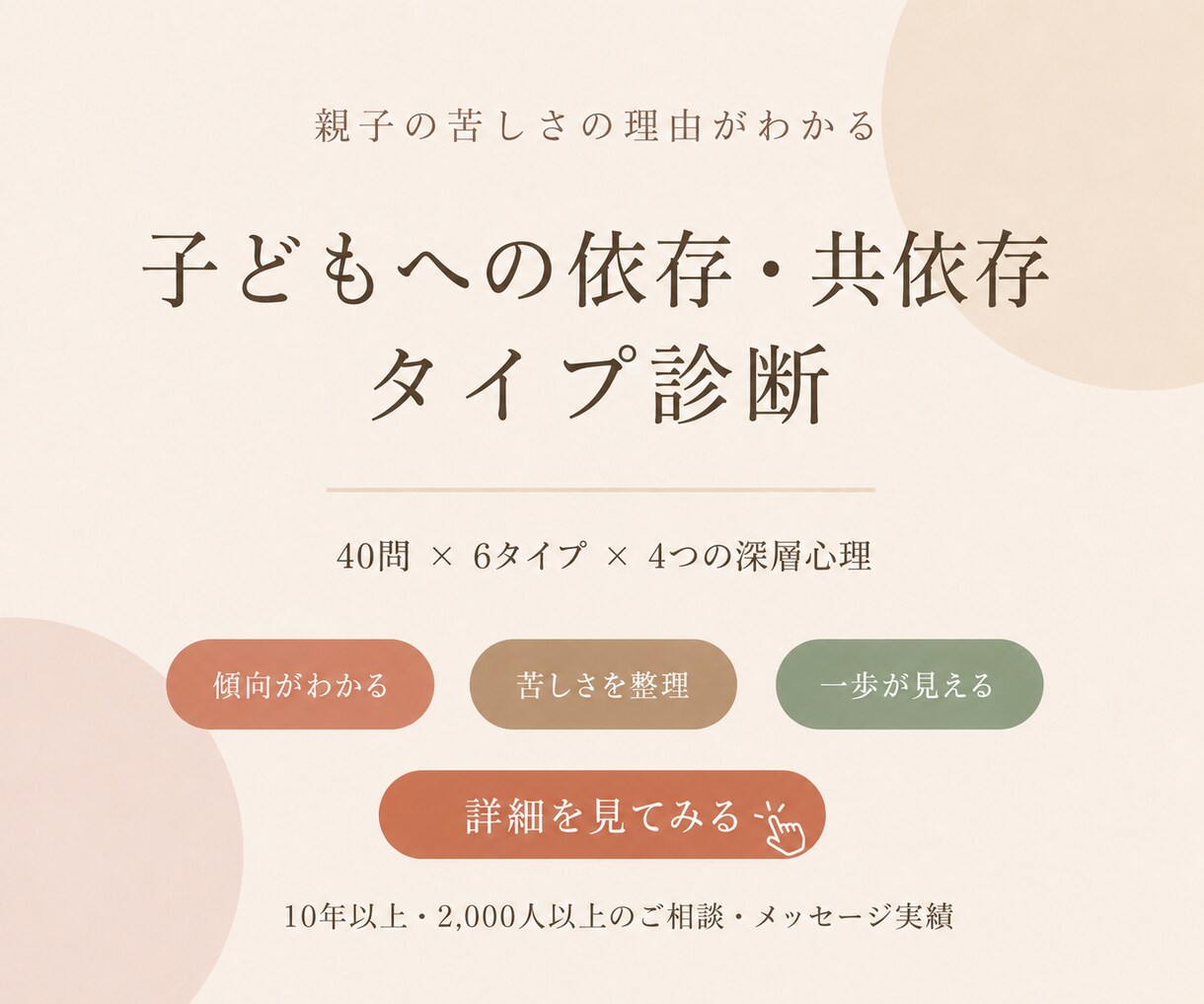 子どもへの依存・共依存タイプを診断します 40の質問が、あなたも知らない答えを引き出す イメージ1