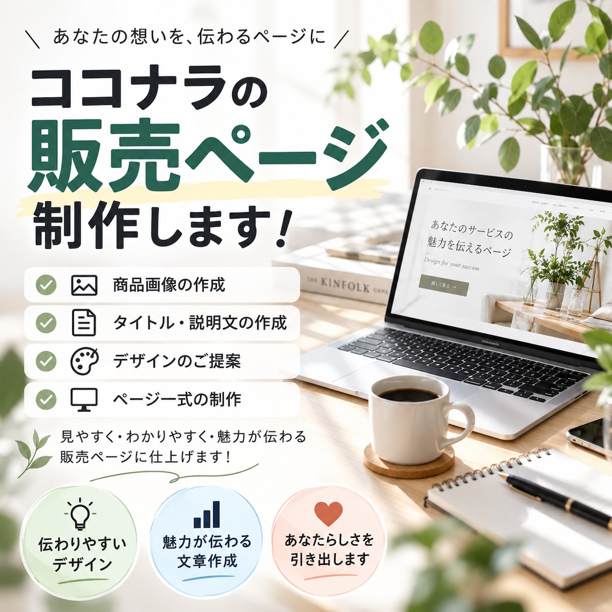 ココナラの出品画像・販売ページを制作します 参考サイトや画像から、ご希望の雰囲気に合わせて制作します！ イメージ8