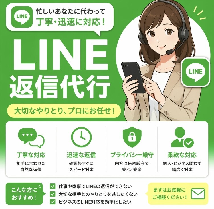 女性目線のLINE返信代行します 【即日対応LINE返信代行｜既読スルー防止・好印象を作ります イメージ1