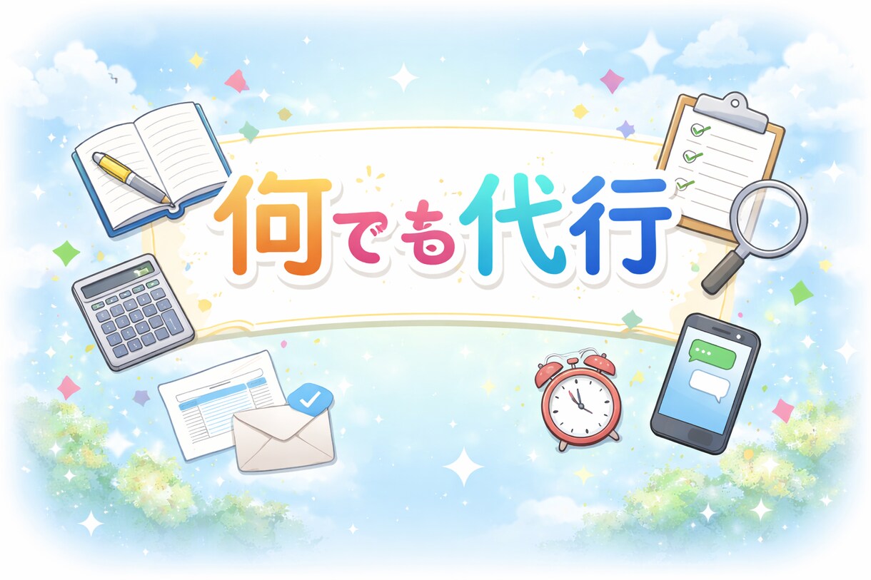 忙しい人向け｜面倒な作業を何でも代行します 何でも代行／作業代行／調べ物／雑務 イメージ1