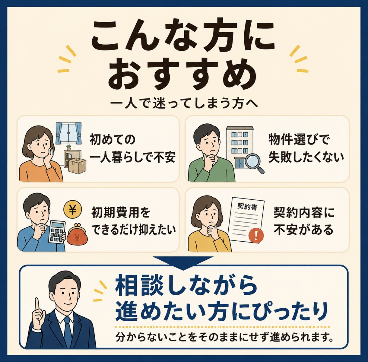 賃貸物件選びをプロが最後までサポートします 物件の見極め・内見のチェック点・交渉まで、部屋探しを丸ごと イメージ6