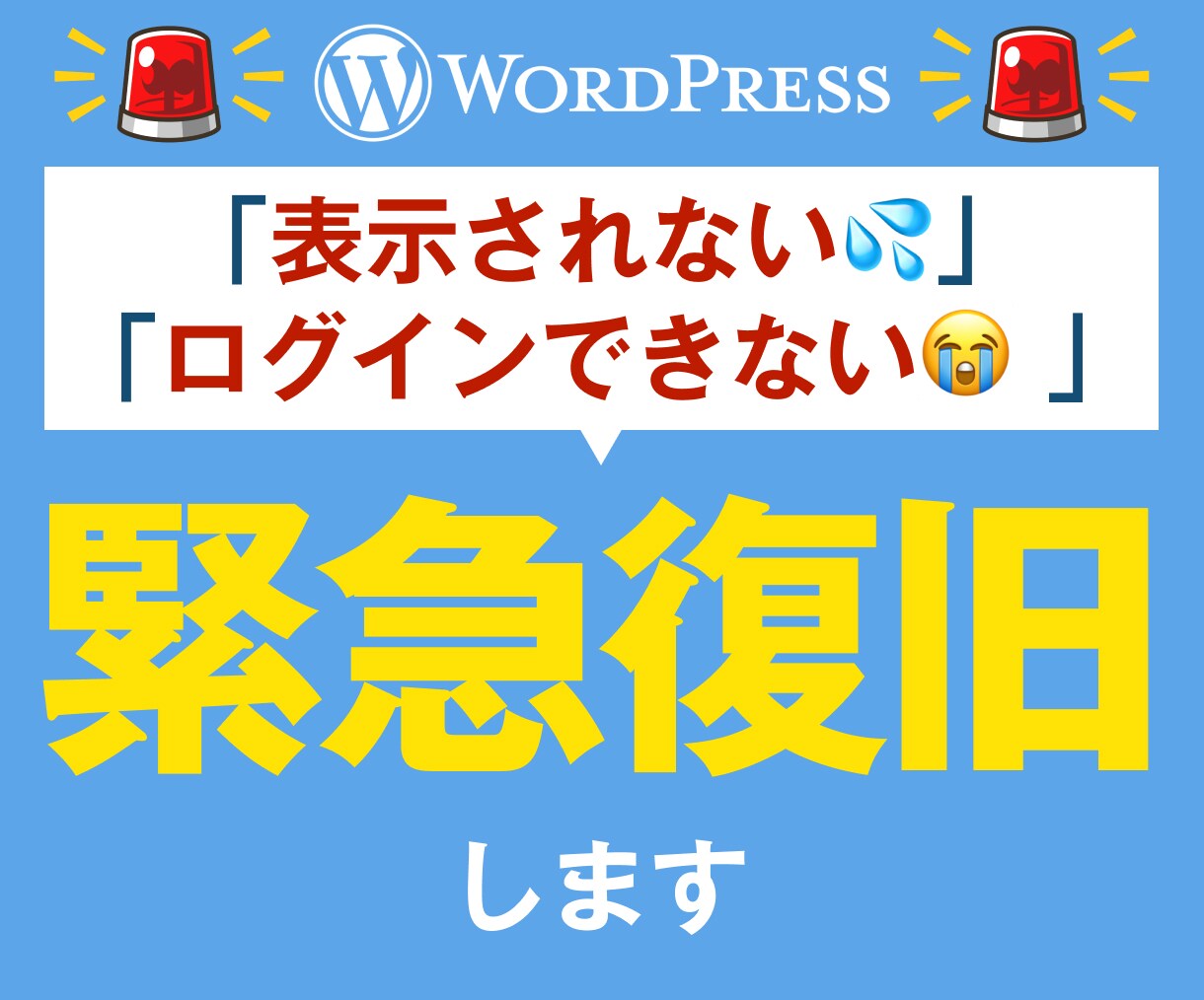 制作したLPのトラブル、緊急復旧対応いたします WordPressのエラーや不具合など、復旧対応いたします イメージ1