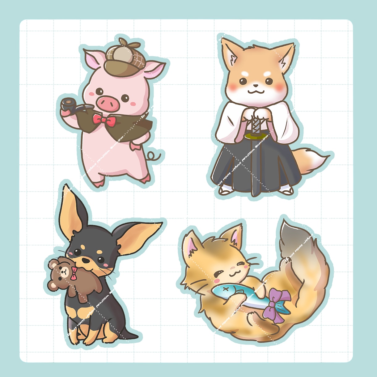 かわいい動物イラスト描きます 商用利用OK！SNS、ブログ、挿絵等に☆ イメージ3