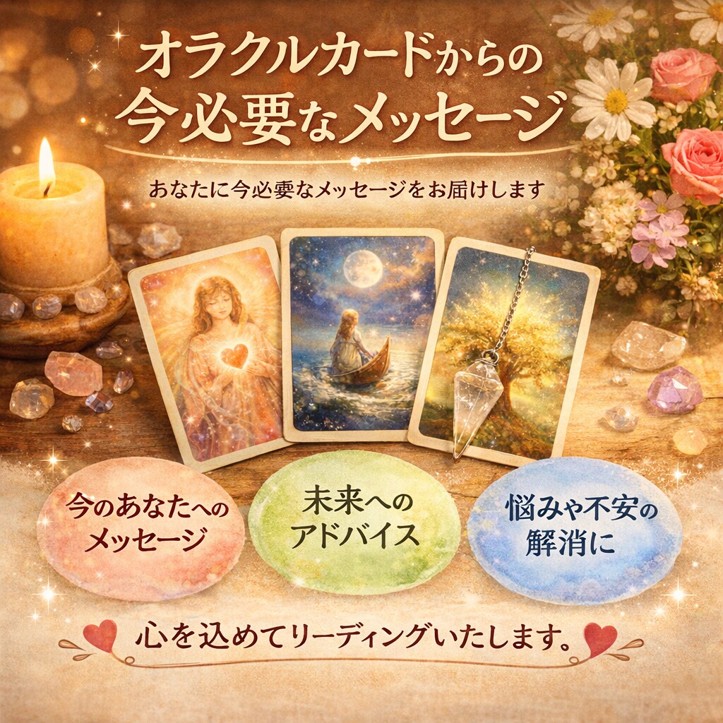 直感で選んだオラクルカードでメッセージお伝えします 「今必要なメッセージ」を1枚　メッセージとカードの画像付き イメージ1