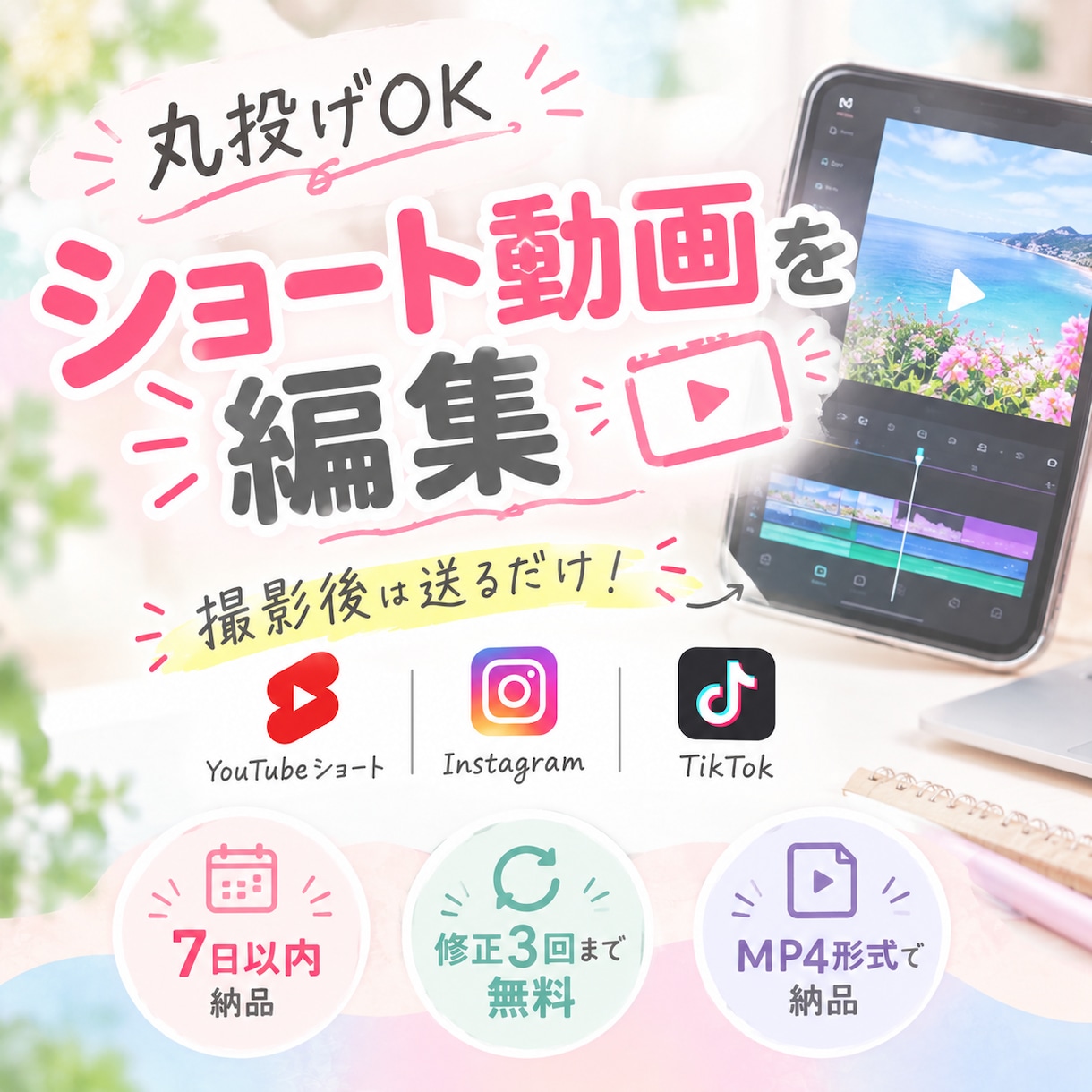 丸投げOK｜ショート動画を編集します 撮影後は送るだけ！YouTubeショート イメージ1