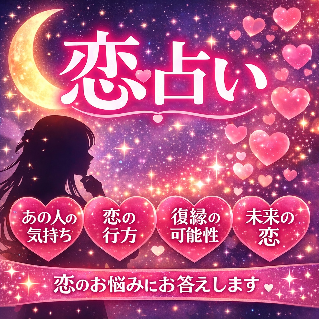 ワンコインで本音恋運占います 恋の迷いにひとつの答えを！あなたの恋運今どう動いてる？ イメージ1