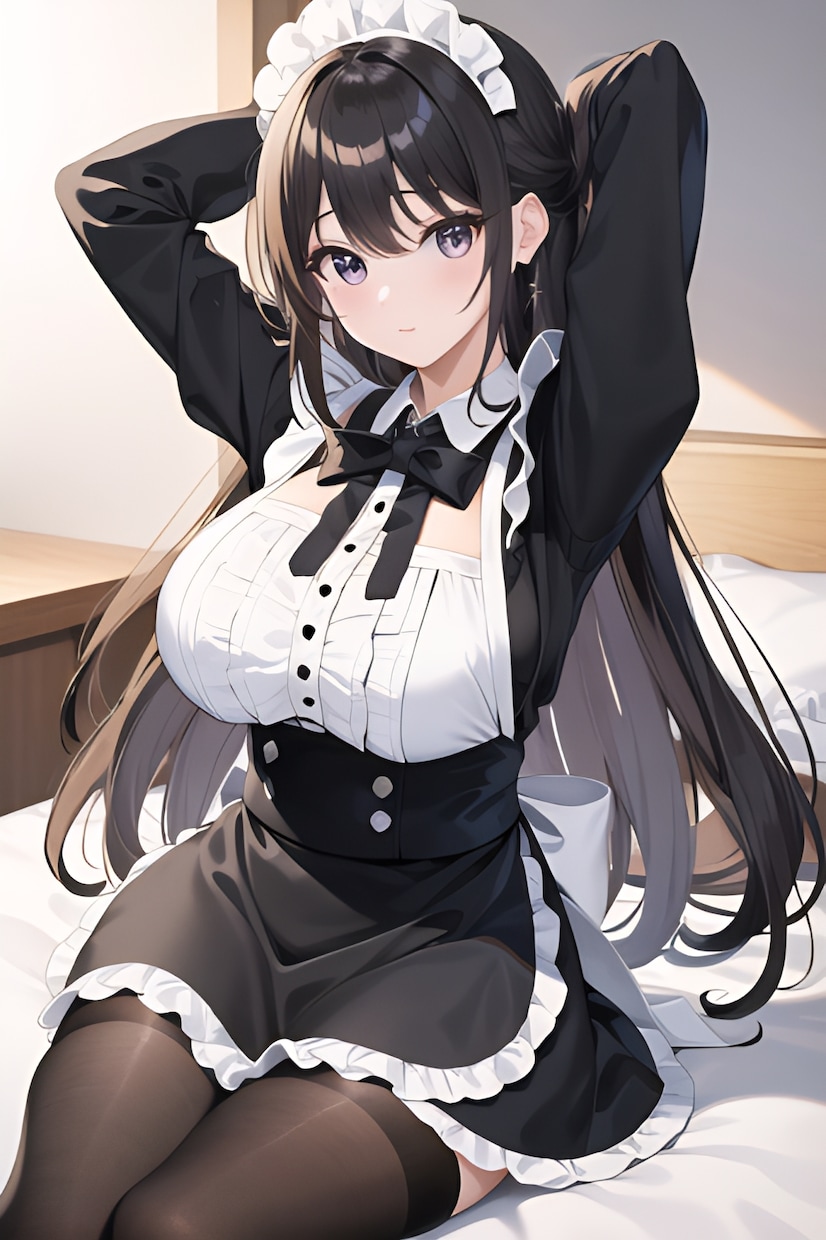 可愛くて綺麗なメイドの日常のイラストを販売致します メイドとして仕事の準備をしている最中です イメージ1
