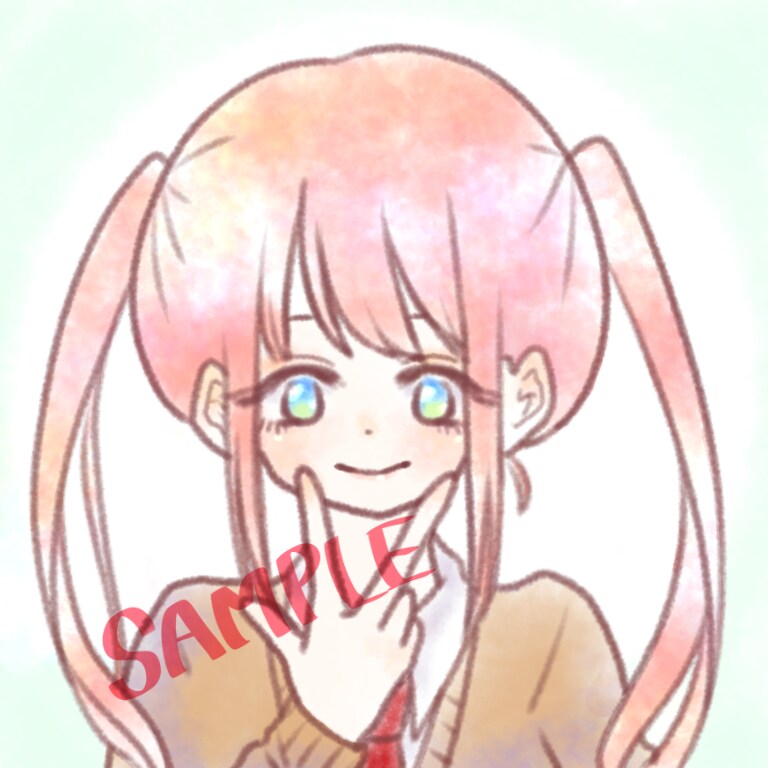 SNSのアイコン等に！正方形イラストお描きします 可愛い女の子のイラストをお求めの方へ！お好きな絵柄を選べます イメージ6