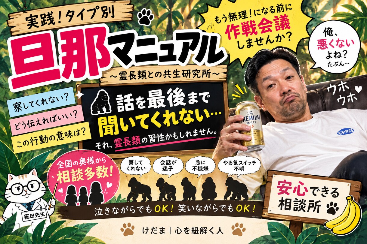 実践！タイプ別 旦那マニュアル｜攻略法会議をします “うちだけじゃなかった” が見つかる場所 イメージ9
