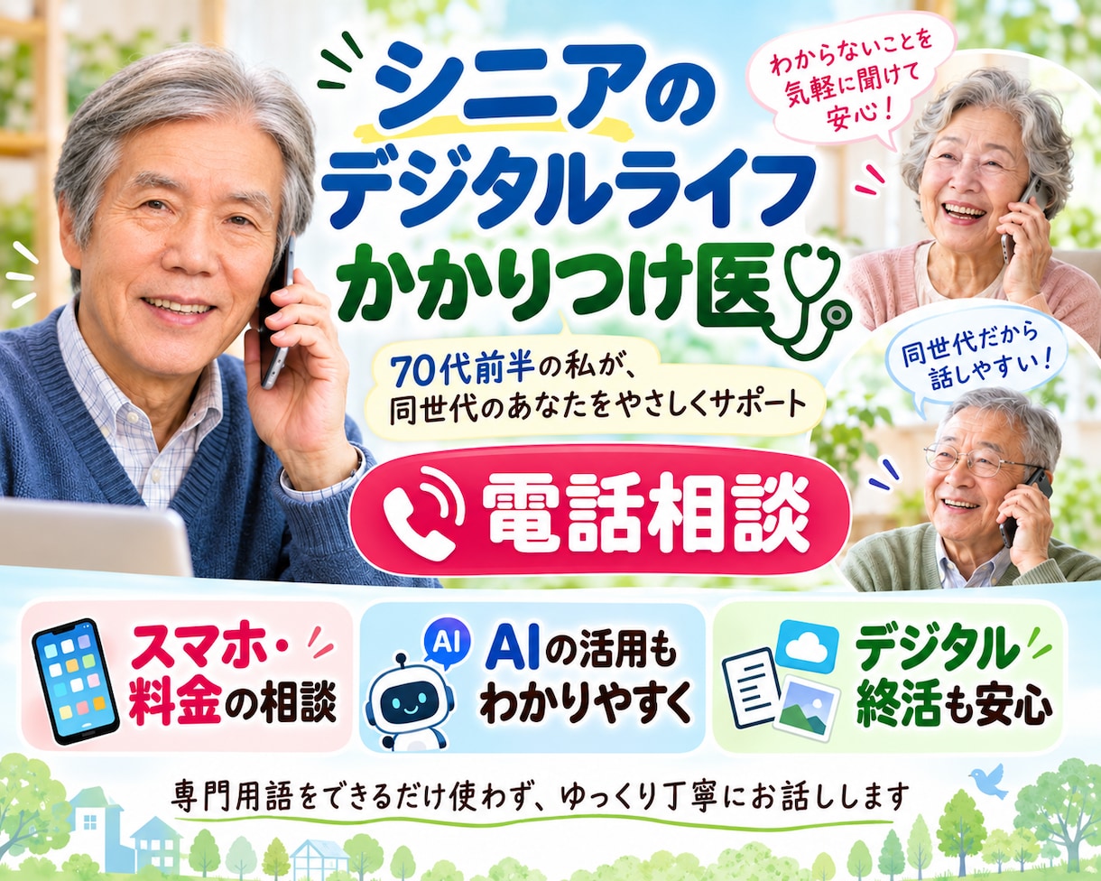 シニアのデジタルライフ応援します シニア世代のデジタル生活かかりつけ医 イメージ1