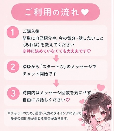 あなただけに集中♡30分間チャットでお話しします 雑談/相談なんでもOK♡チャットだからあなたのペースでOK♡ イメージ4