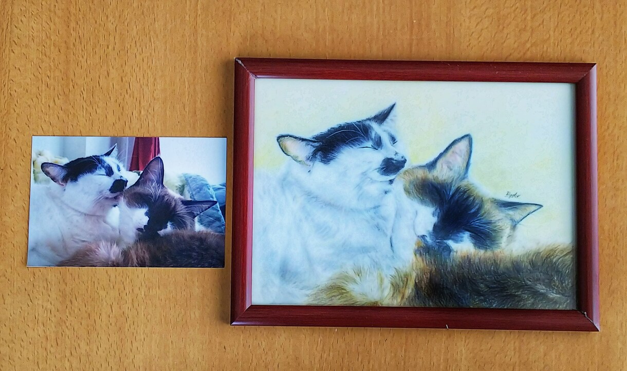 あなたの大切なペットを、絵画にします 【B5サイズ/1匹】写真を元に、リアルに仕上げます。 イメージ5