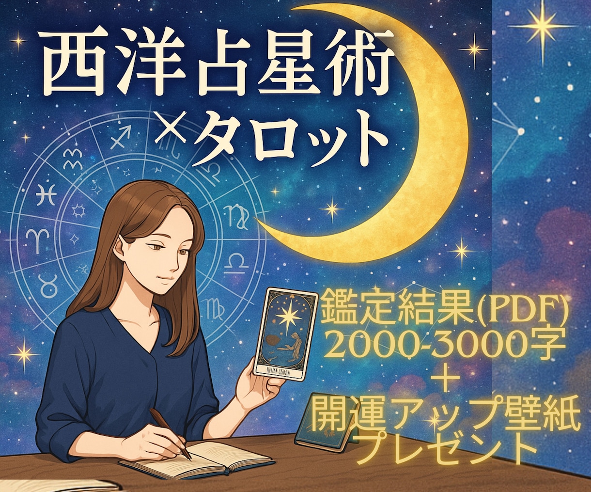 開運アップ壁紙付き！西洋占星術×タロットで占います 初めての方もOK！どんなお悩みでもお気軽にご相談ください。 イメージ1