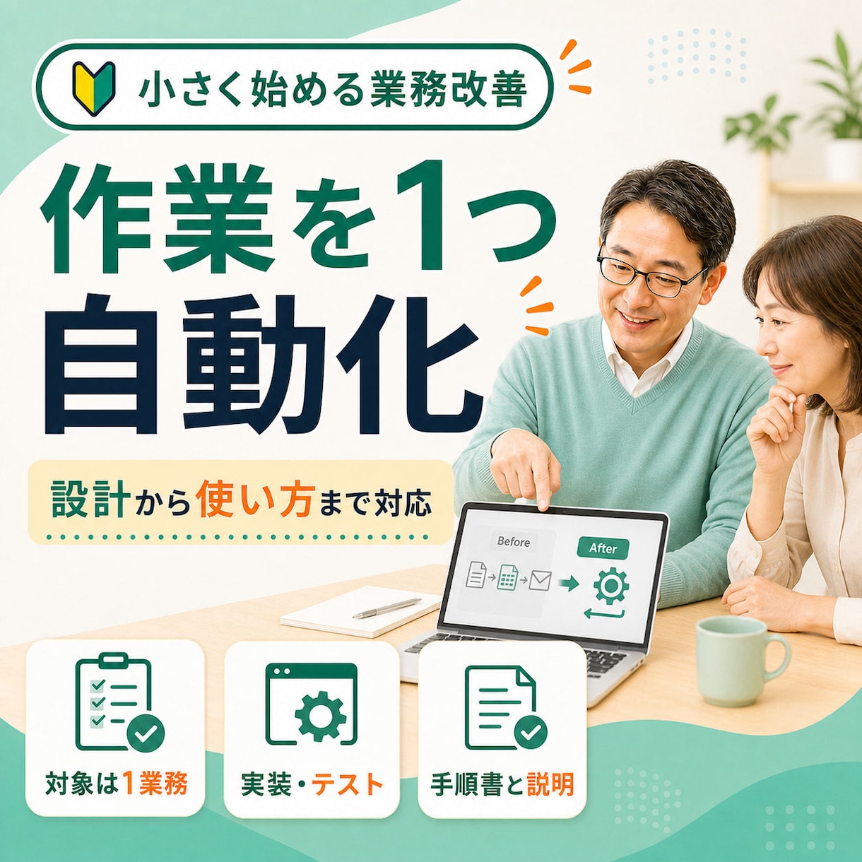 面倒なパソコン作業をAIで1つ自動化します 小さく始めて着実に。設計・実装・使い方説明まで一人で対応 イメージ1