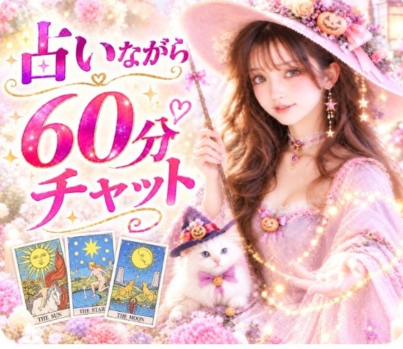 占いながら60分チャット恋愛相談できます LINE感覚で気軽にチャット♪時間内は何度でも質問OK イメージ1