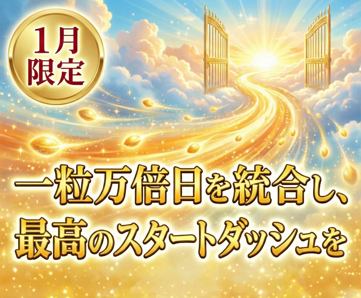 一粒万倍日を統合し、あなた様の進展を促します 【1月限定】様々なジャンルの大きな一歩を イメージ1