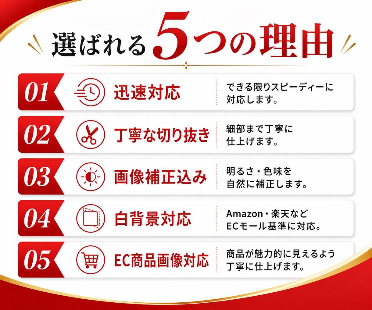 Amazon・楽天｜商品画像の白抜きします 修正2回無料！売上アップにつながる丁寧な画像補正！ イメージ2