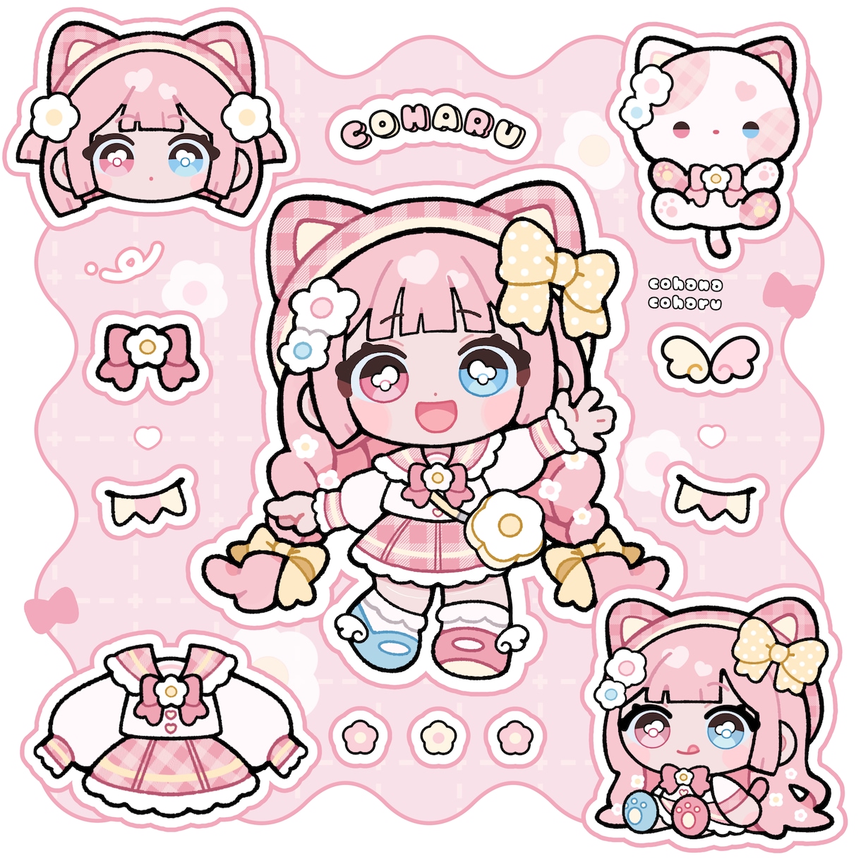 もちもち！シール風／ちびキャラ／SDを描きます 動画や配信、グッズ映え◎シール紙やネップリにもおすすめ！ イメージ1