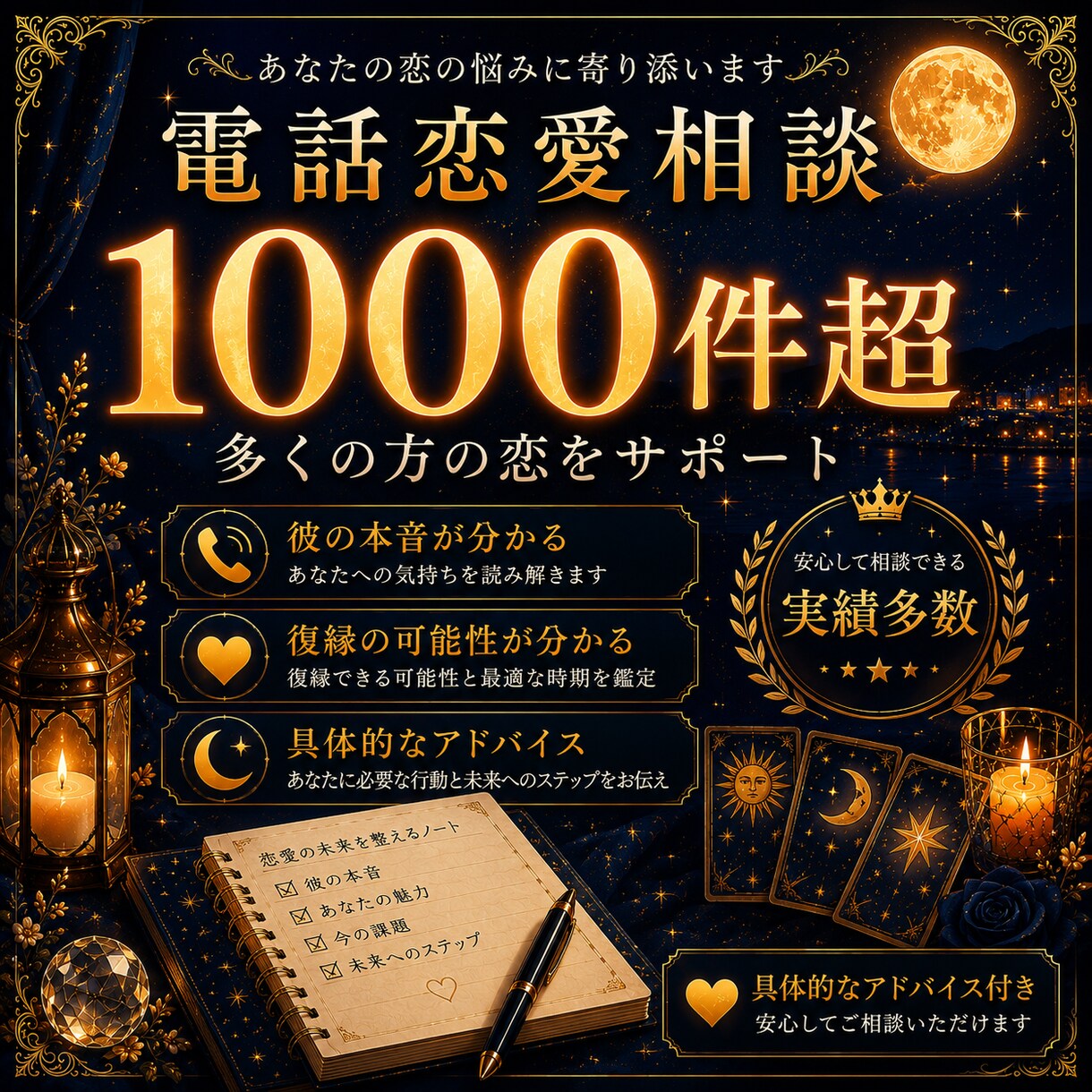 恋の状況を整理し、あなたに必要な答えをお伝えします 彼の本音・復縁・片思いを、現実的な視点で読み解きます イメージ5