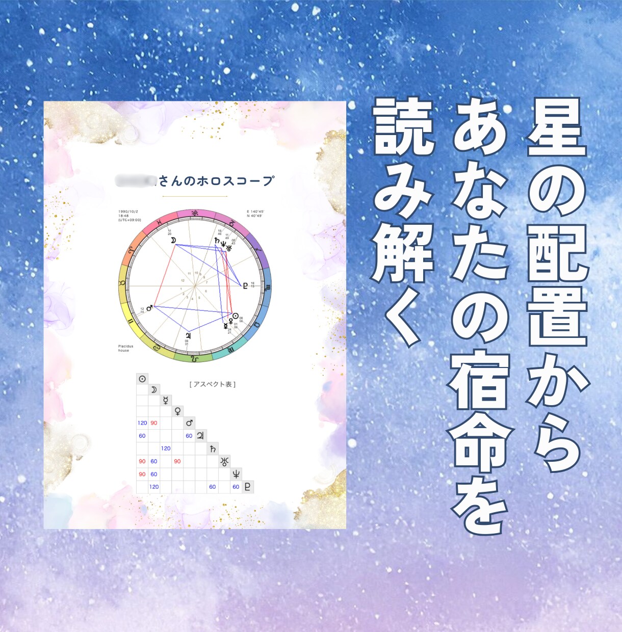 ホロスコープ鑑定｜あなたの魂の設計図を解説します 西洋占星術で分析した10,000字の自分説明書をお届けします イメージ3