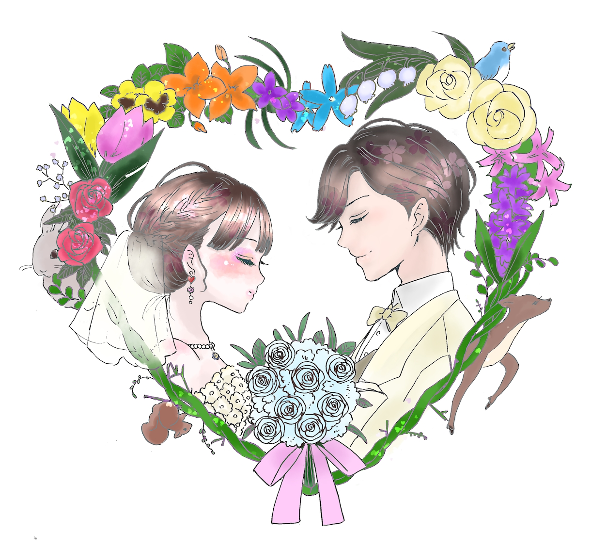あなただけのイラストをご用意致します 世界に一つだけのオリジナルアイコン、婚姻届をご用意致します イメージ1