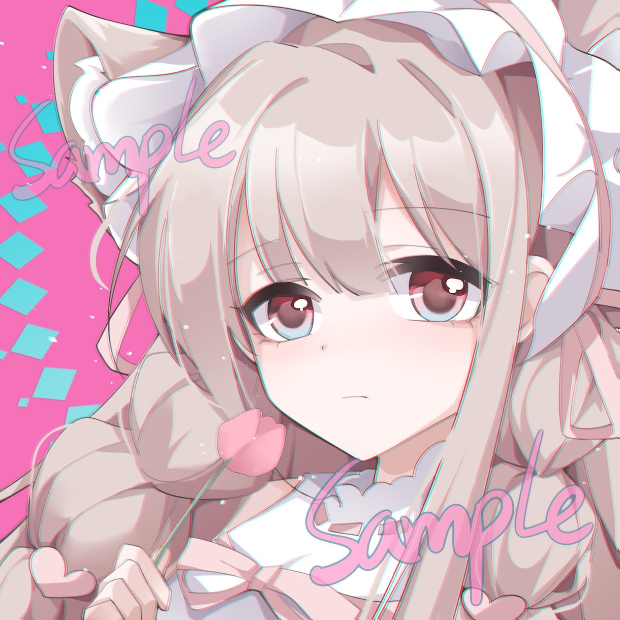 可愛らしいタッチであなただけのアイコンを描きます ケモミミなどあなただけの可愛いアイコンを作成致します！ イメージ2