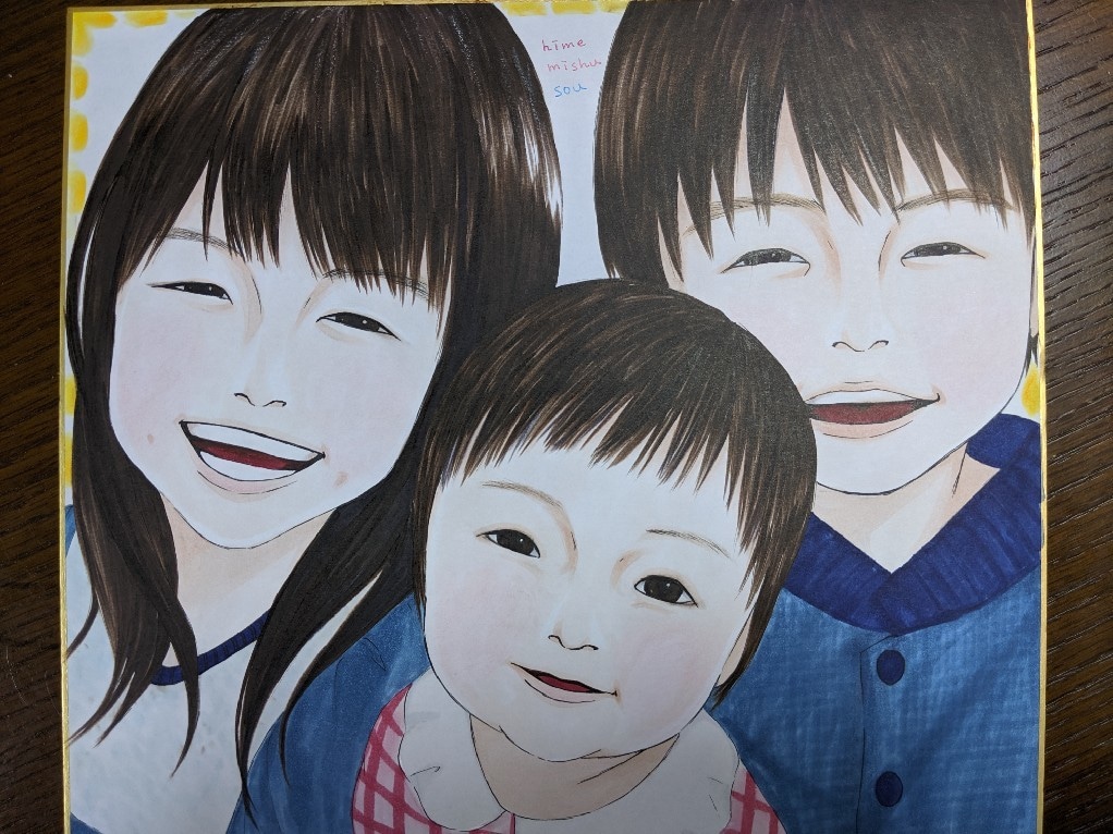 全て手描き☆ちょっとアニメチックな似顔絵描きます プレゼントや記念に！温かみのある作品です！ イメージ3