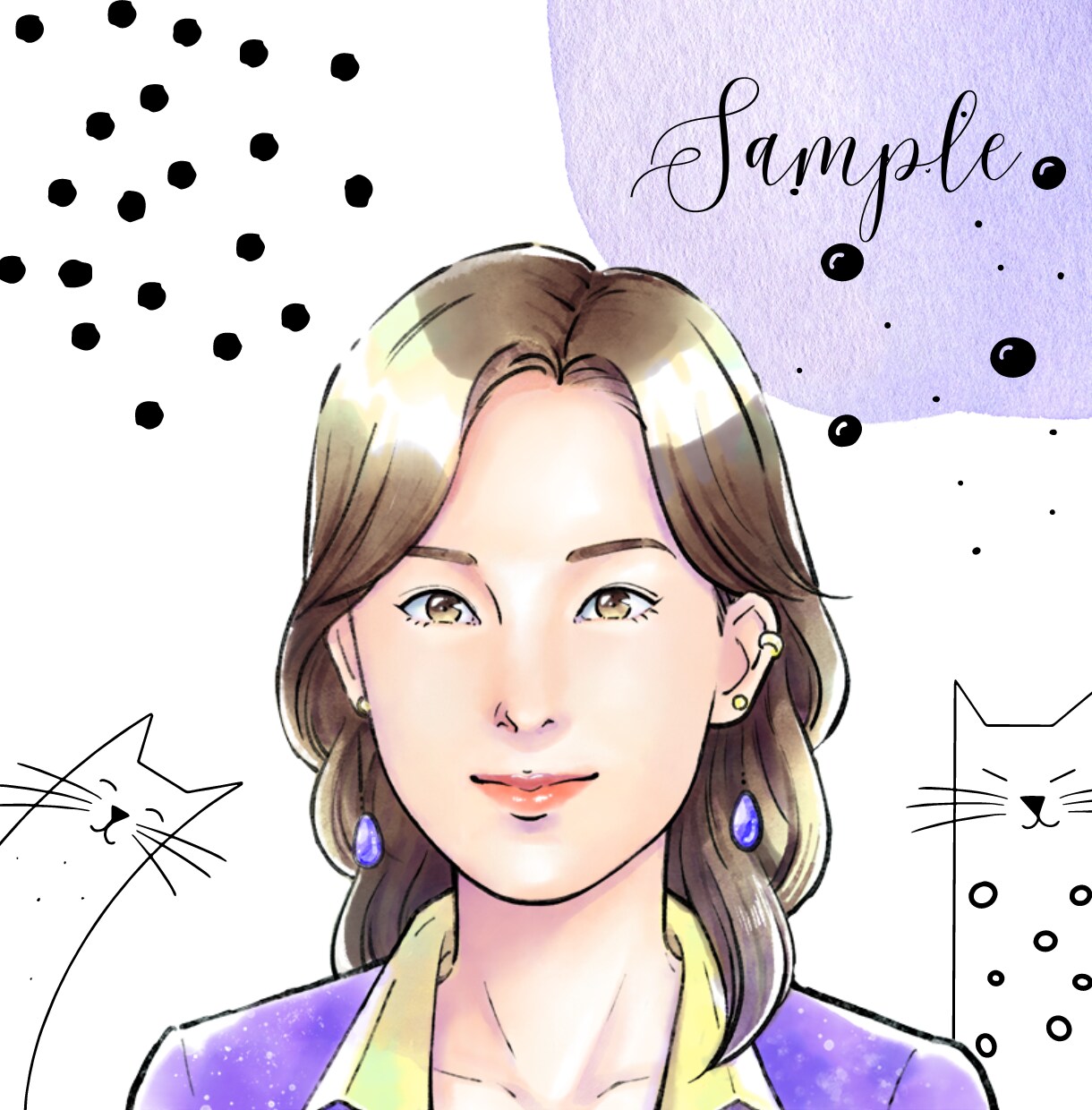 水彩風の美しい「リアル寄り」似顔絵お描きします 【残り4枠限定価格】目を惹く「ビジネスの顔」をお探しの貴方へ イメージ6
