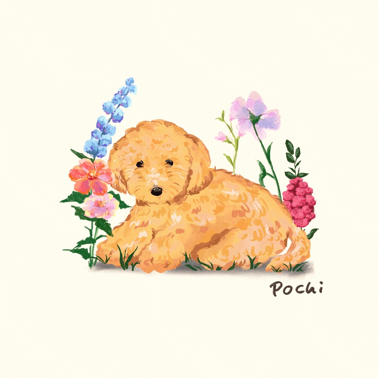 大切なペットを温もりあふれるイラストで描きます 花言葉に願いを込めて、イラストを描きます。 イメージ1