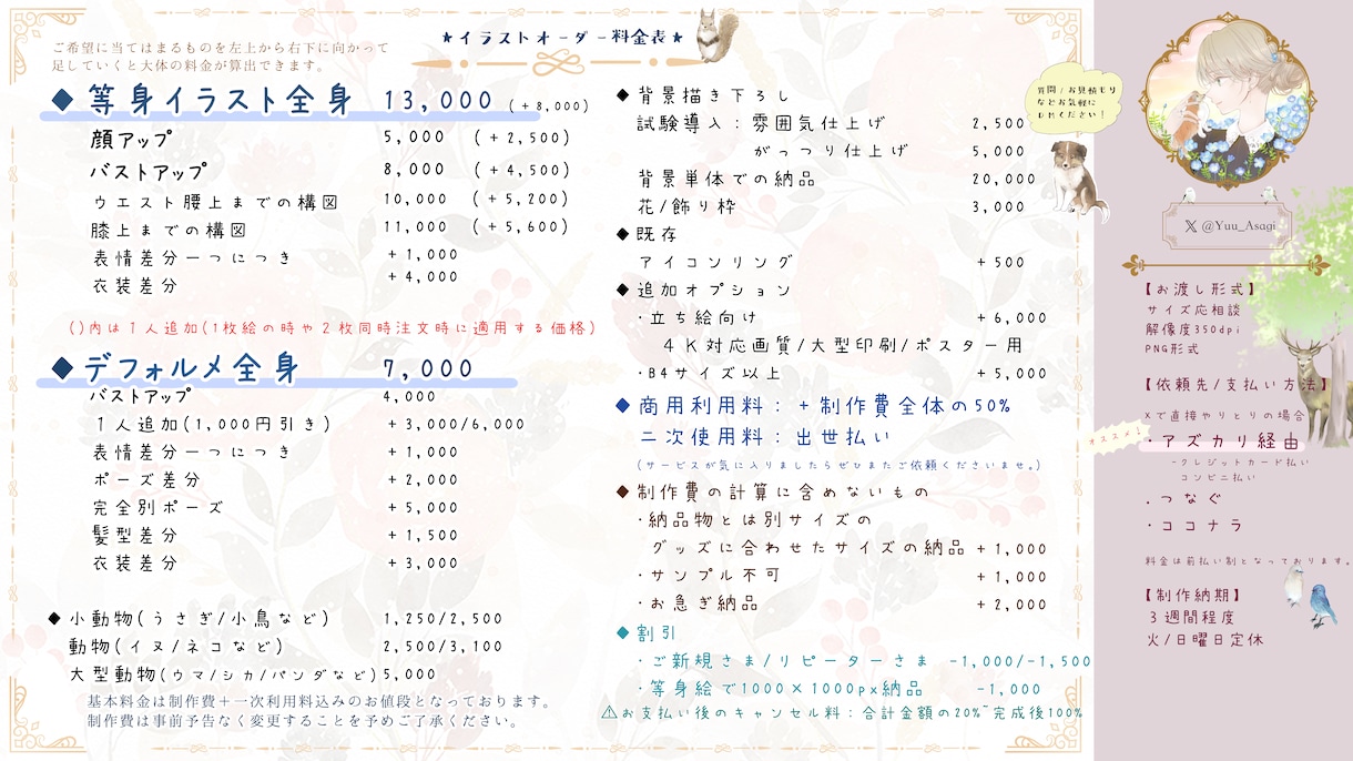 背景も◎ #イラストオーダー 承ります お花動物一枚絵アイコンヘッダー立ち絵なんでもご相談ください イメージ8