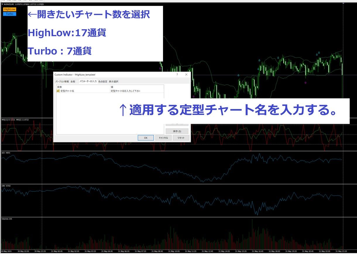 MT4　定型チャートを簡単設定出来ます 複数チャートへの定型チャートの適用が楽になります。 イメージ3